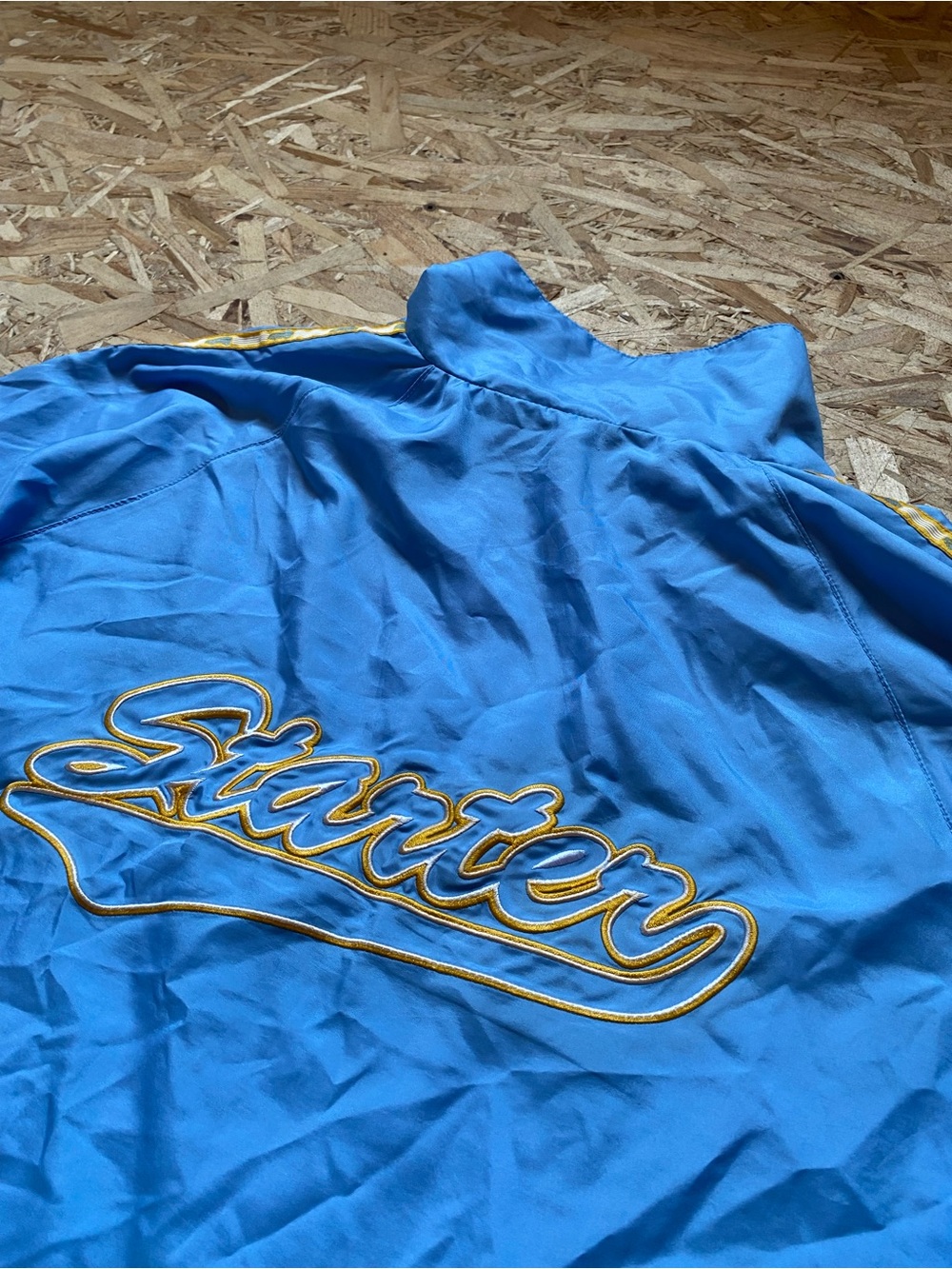 Vintage STARTER Bright Blue Jacket with Gold Script Logo